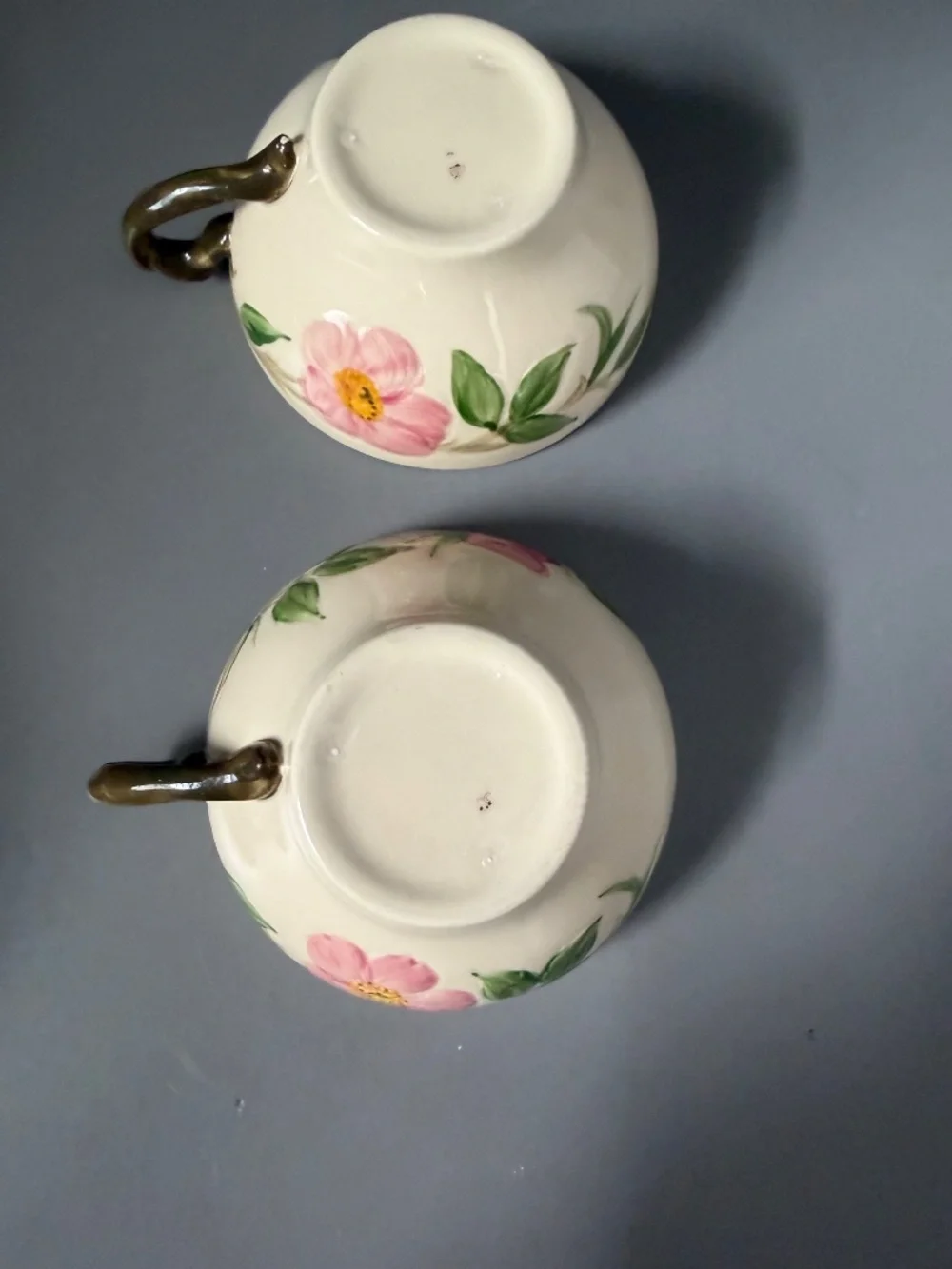 Vintage Franciscan Desert Rose Set of 2 Tea Cups with Saucers